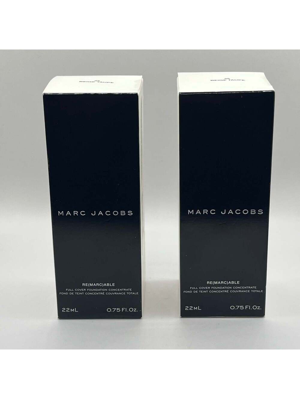 Set of 2 New Marc Jacobs ReMarcable Full Cover Foundation Beige 35 0.75 oz/22 mL